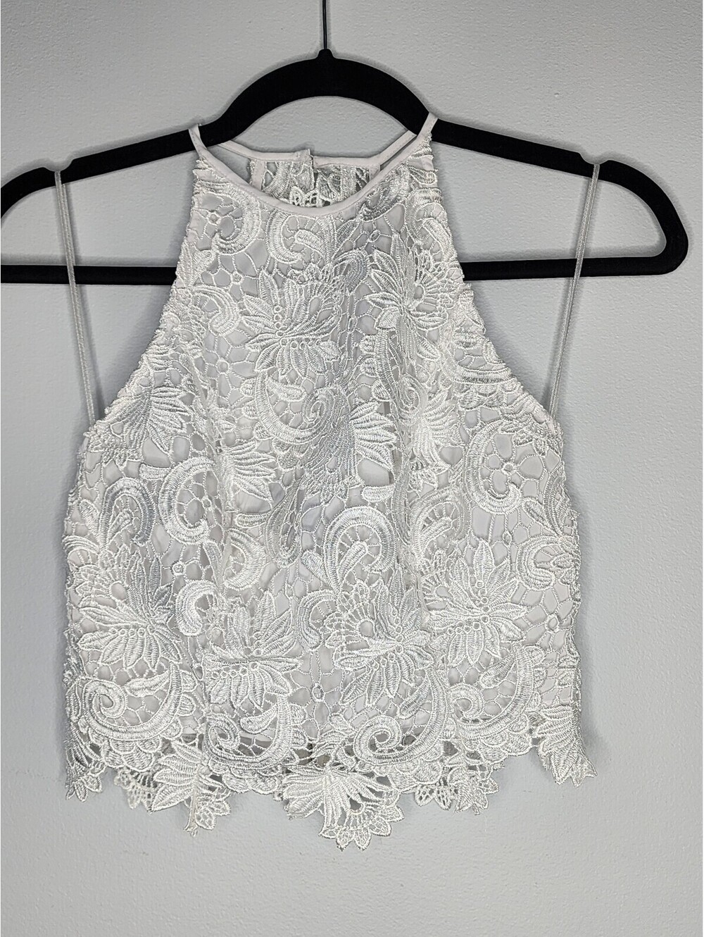 Guess White Lace Crop Top XXS